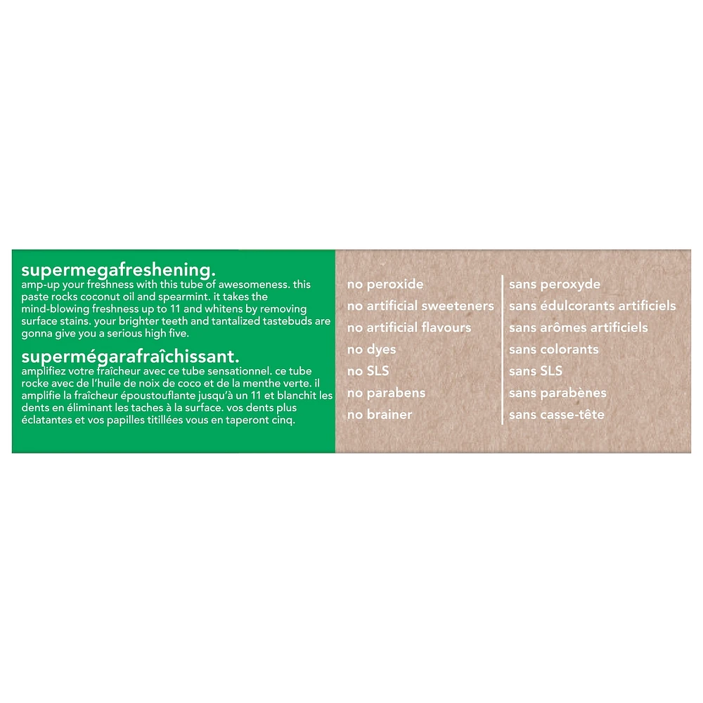 Super Fresh Whitening Fluoride Free Toothpaste, Spearmint