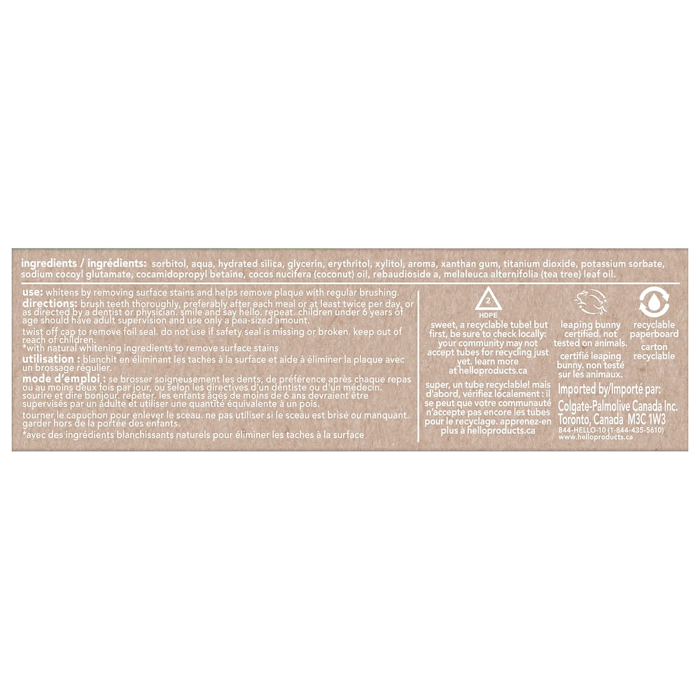 Super Fresh Whitening Fluoride Free Toothpaste, Spearmint