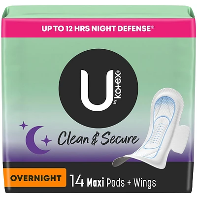 Clean & Secure Overnight Maxi Pads with Wings