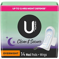 Clean & Secure Overnight Maxi Pads with Wings