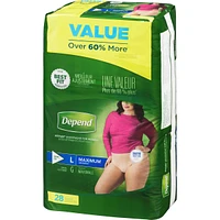 Fresh Protection Adult Incontinence & Postpartum Bladder Leak Underwear for Women, Disposable, Maximum, Large