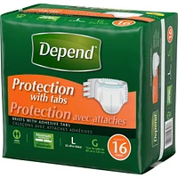 Incontinence Protection with Tabs, Maximum Absorbency, L