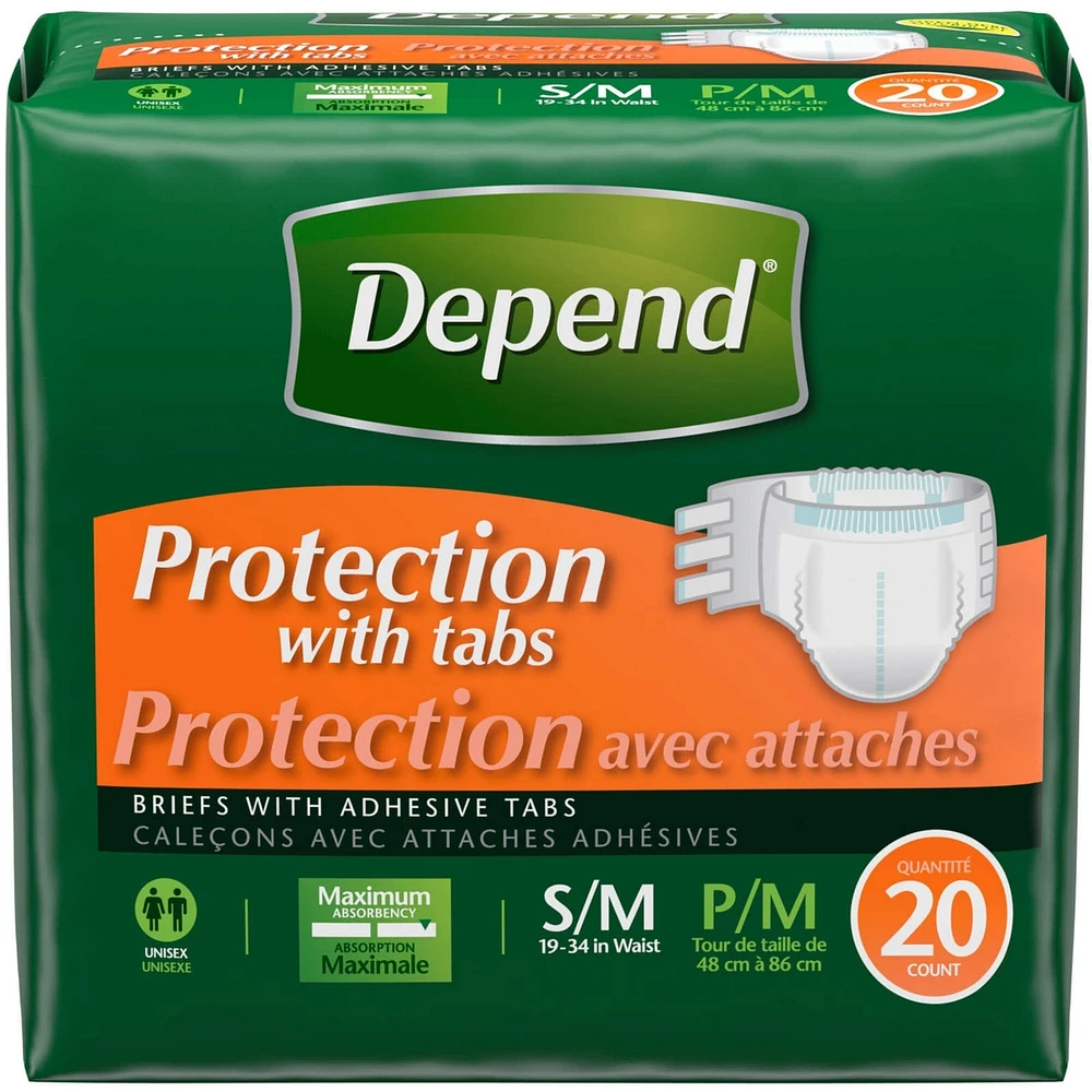 Incontinence Protection with Tabs, Maximum Absorbency, Small/Medium