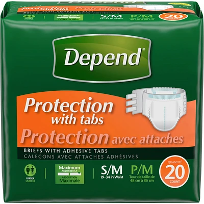 Incontinence Protection with Tabs, Maximum Absorbency, Small/Medium