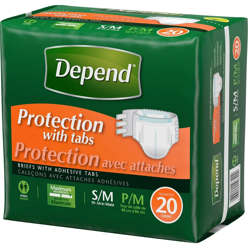 Incontinence Protection with Tabs, Maximum Absorbency, Small/Medium