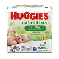 Natural Care Sensitive Baby Wipes, Unscented, 3 Flip-Top Packs