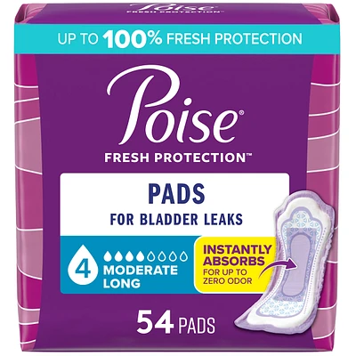 Incontinence Pads, Moderate Absorbency, Long Length