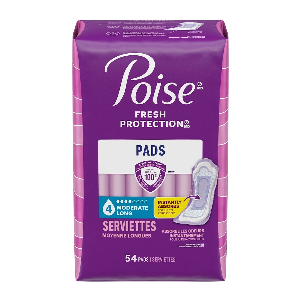 Incontinence Pads, Moderate Absorbency, Long Length