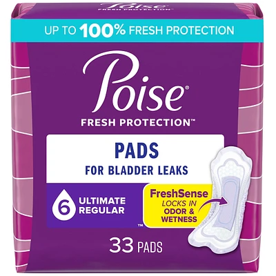 Incontinence Pads, Ultimate Absorbency, Regular