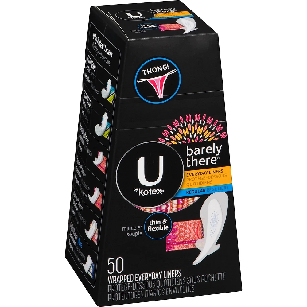 Barely There Liners, Thong, Light Absorbency, Unscented
