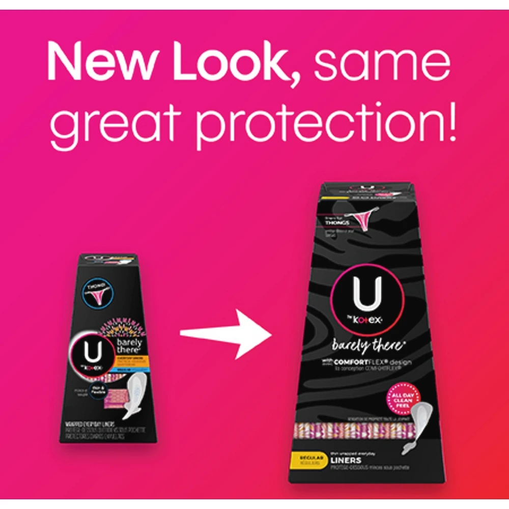 Barely There Liners, Thong, Light Absorbency, Unscented