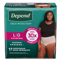 FIT-FLEX Incontinence Underwear for Women, Maximum Absorbency, Large