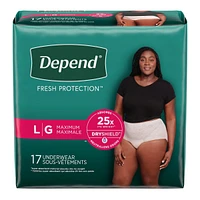 FIT-FLEX Incontinence Underwear for Women, Maximum Absorbency, Large