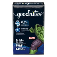 Boys' Nighttime Bedwetting Underwear, Size S/M (43-68 lbs)
