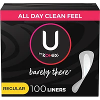 Barely There Thin Panty Liners, Light Absorbency, Regular Length, 100 ct
