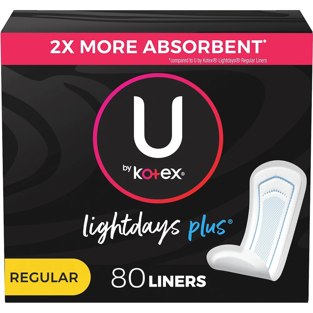 Lightdays Plus Panty Liners, Regular Length, 80 ct