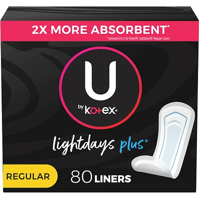 Lightdays Plus Panty Liners, Regular Length, 80 ct
