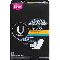 Lightdays Plus Panty Liners, Regular Length, 80 ct