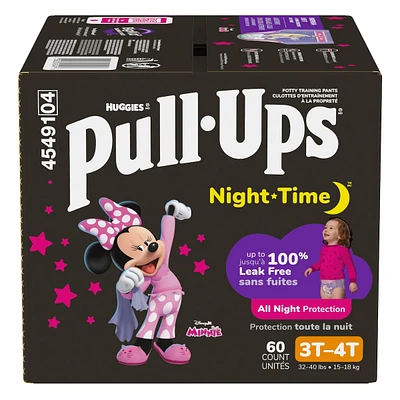 Pull-Ups Girls' Night-Time Potty Training Pants, 3T-4T, 60 Ct