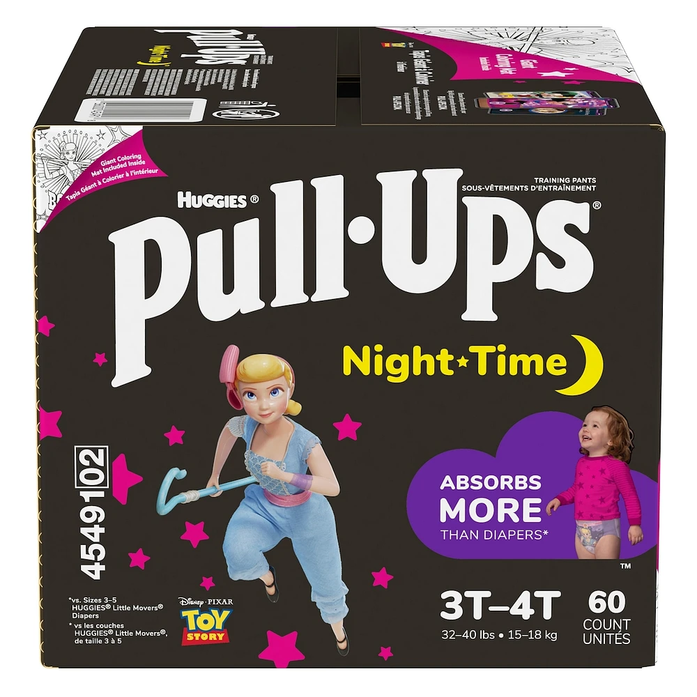 Pull-Ups Girls' Night-Time Potty Training Pants, 3T-4T, 60 Ct