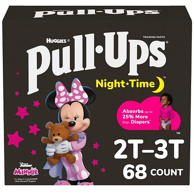 Pull-Ups Girls' Night-Time Potty Training Pants, 2T-3T, 68 Ct