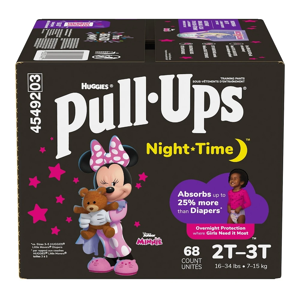 Pull-Ups Girls' Night-Time Potty Training Pants, 2T-3T, 68 Ct