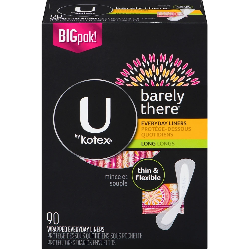 Barely There Thin Panty Liners, Light Absorbency, Long, 90 ct