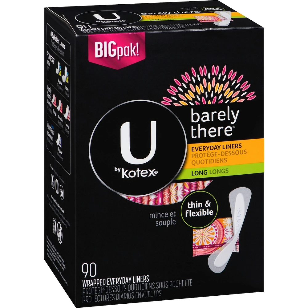 Barely There Thin Panty Liners, Light Absorbency, Long, 90 ct