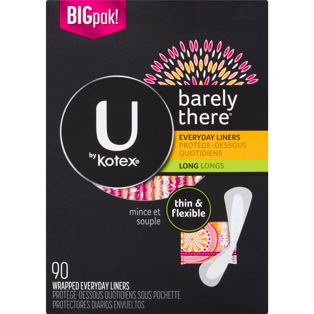 Barely There Thin Panty Liners, Light Absorbency, Long, 90 ct