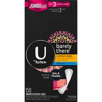 Barely There Thin Panty Liners, Light Absorbency, Regular Length, 150 ct