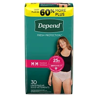 Fresh Protection Adult Incontinence & Postpartum Bladder Leak Underwear for Women, Disposable, Maximum, Medium