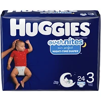 Huggies Overnites Nighttime Baby Diapers, Size 3, 24 Ct