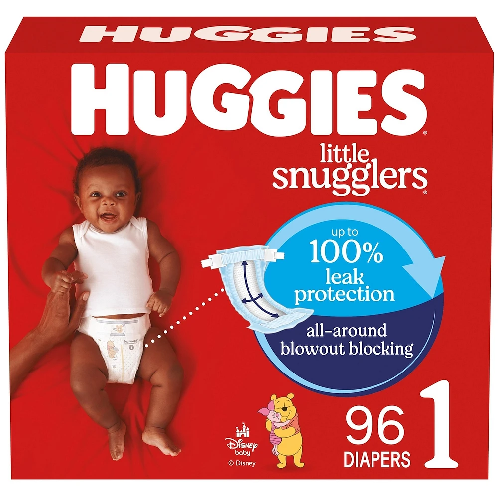 Little Snugglers Baby Diapers, Size 1 (8-14 lbs), 96 Ct