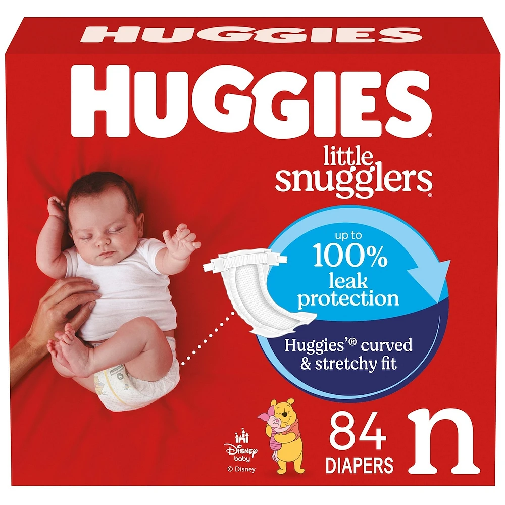 Little Snugglers Baby Diapers, Size Newborn (up to 10 lbs), 84 Ct