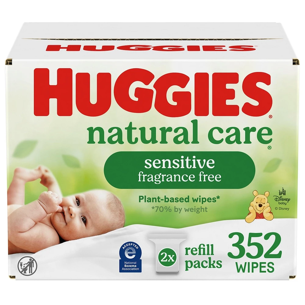 Natural Care Sensitive Baby Wipes, Unscented, 2 Refill Packs