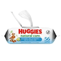 Lingettes rafraîchissantes pour bébés Huggies Natural Care, parfumées, 1 emballage à couvercle rabattable (total de 56 lingettes)