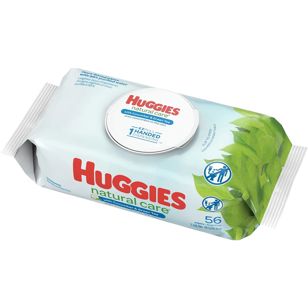 Huggies Natural Care Refreshing Baby Wipes, Scented, 1 Flip-Top Pack (56 Wipes Total)