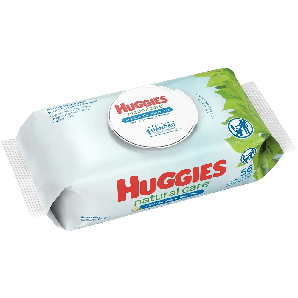 Huggies Natural Care Refreshing Baby Wipes, Scented, 1 Flip-Top Pack (56 Wipes Total)