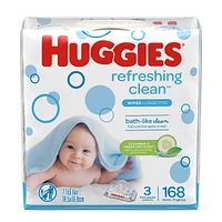 Natural Care Refreshing Baby Wipes, Scented, 3 Flip-Top Packs