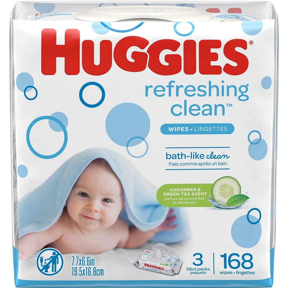 Natural Care Refreshing Baby Wipes, Scented, 3 Flip-Top Packs