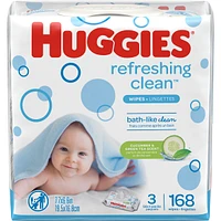 Natural Care Refreshing Baby Wipes, Scented, 3 Flip-Top Packs