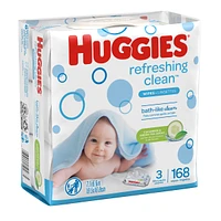 Natural Care Refreshing Baby Wipes, Scented, 3 Flip-Top Packs