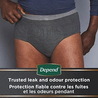 Depend Real Fit Incontinence Underwear for Men, Disposable, Maximum Absorbency, Small/Medium, Grey
