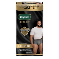 Depend Real Fit Incontinence Underwear for Men, Disposable, Maximum Absorbency, Large/Extra Large