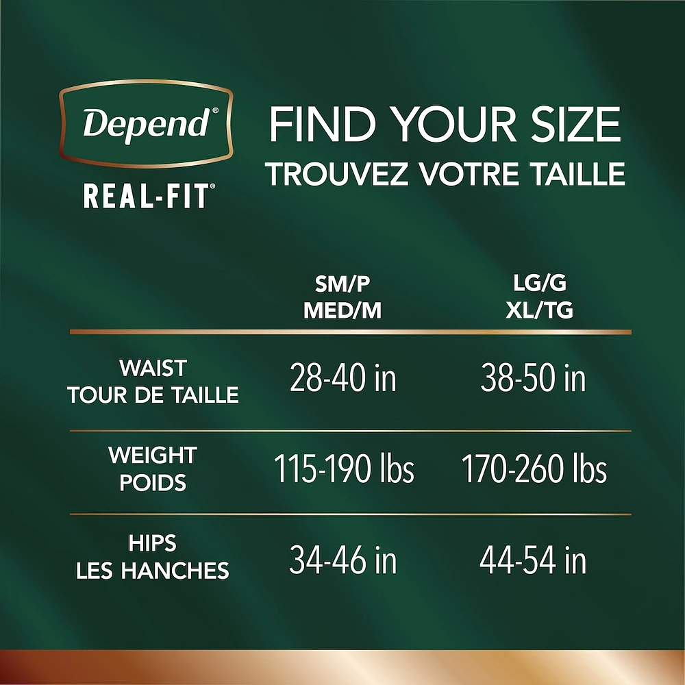 Depend Real Fit Incontinence Underwear for Men, Disposable, Maximum Absorbency, Large/Extra Large