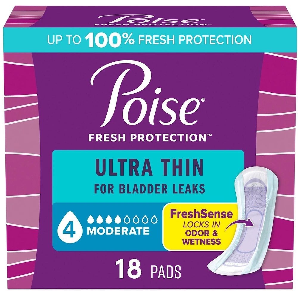 Ultra Thin Incontinence Pads, Moderate Absorbency, Regular Length