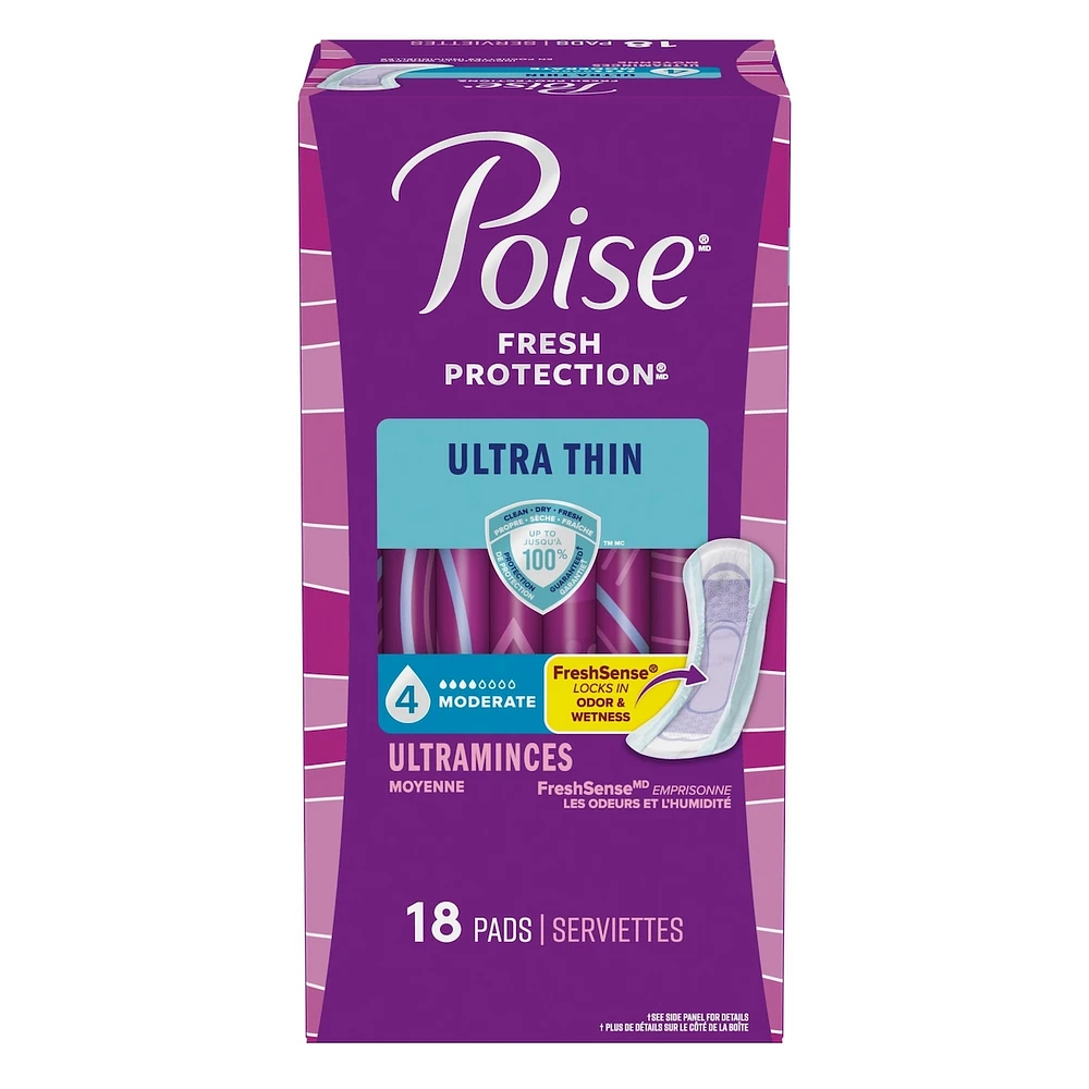 Ultra Thin Incontinence Pads, Moderate Absorbency, Regular Length