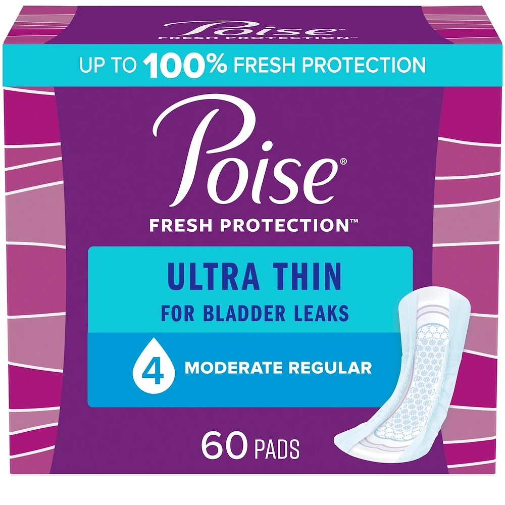 Ultra Thin Incontinence Pads, Moderate Absorbency, Regular Length