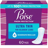 Ultra Thin Incontinence Pads, Moderate Absorbency, Regular Length