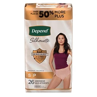 Depend Silhouette Adult Incontinence & Postpartum Underwear for Women, Maximum Absorbency, Small, Pink